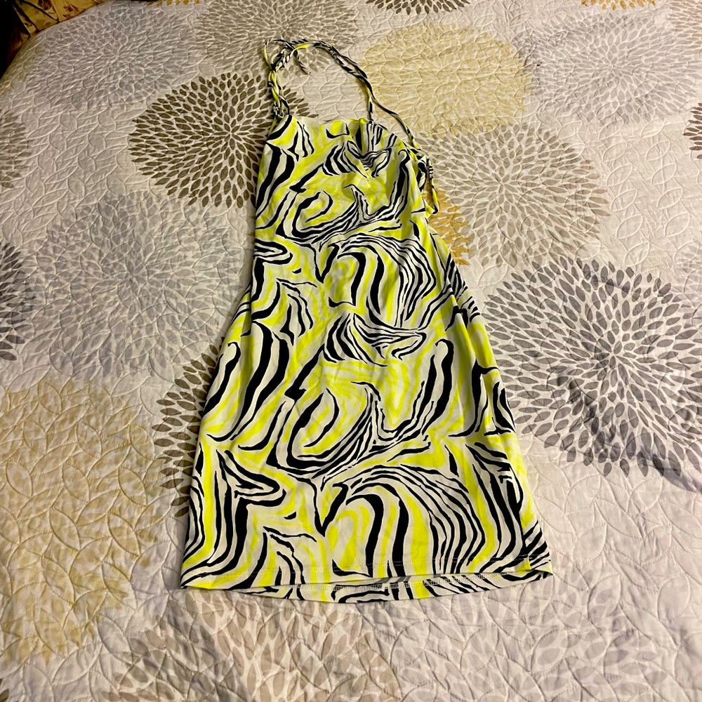 Neon stripped mini dress